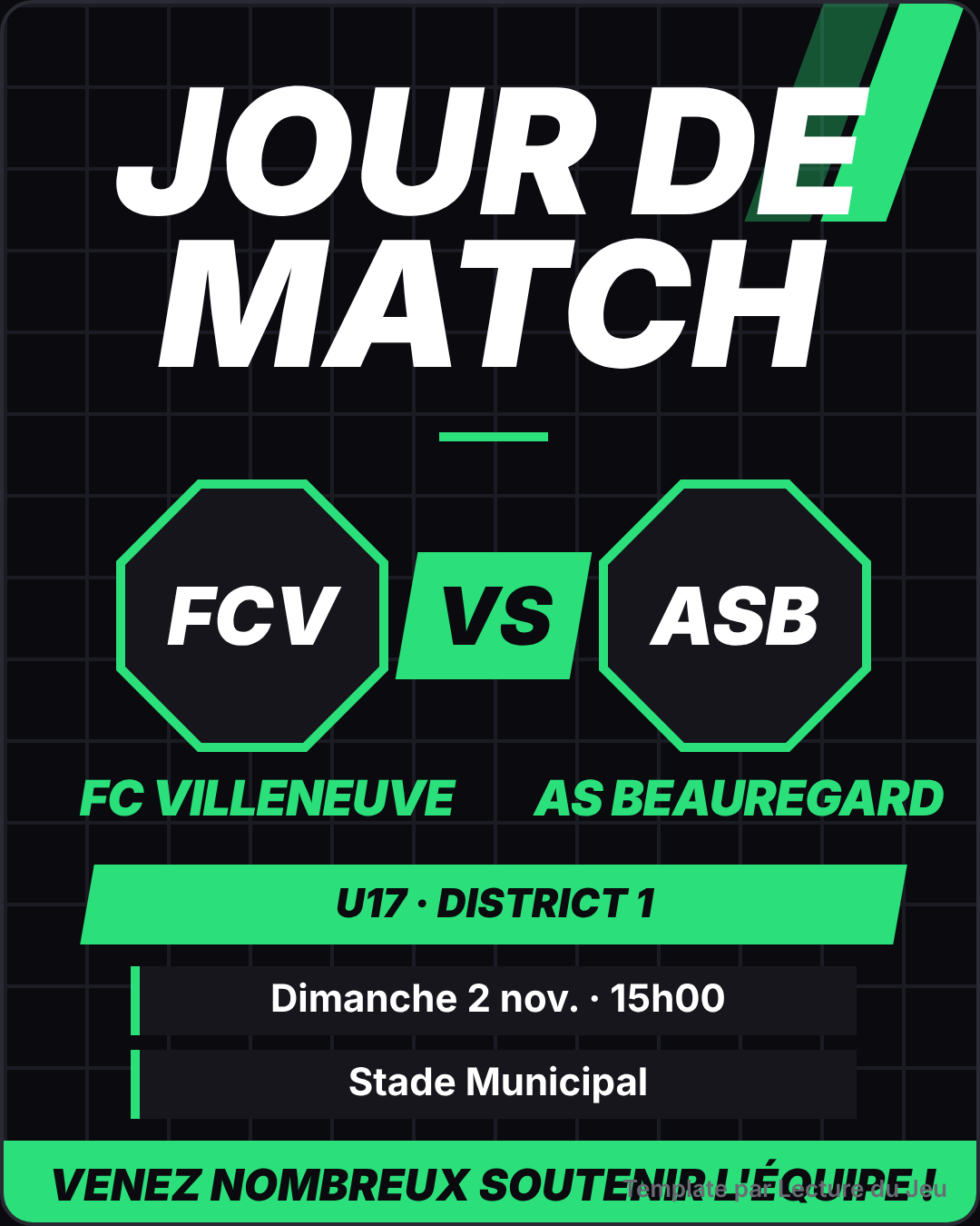 Modèle Jour de match